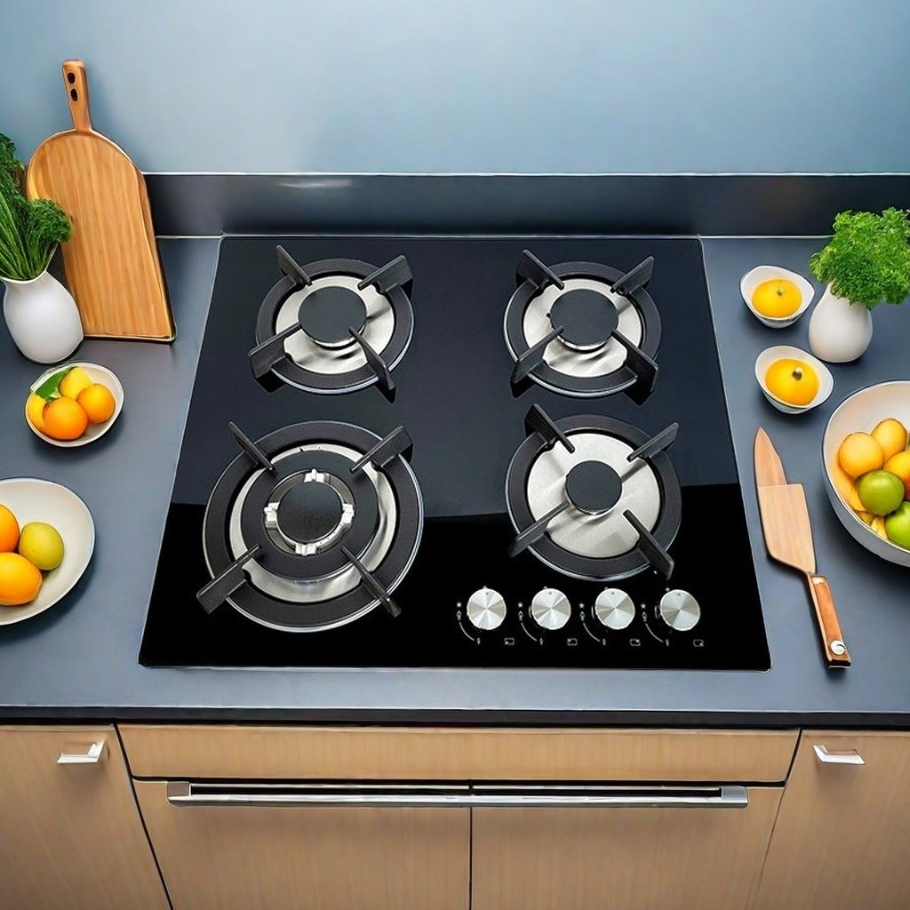 Wholesale best flame 4 burner gas cooker stove cooktop with tempered Glass panel Cast Iron safety Gas Stove for kitchen cooking