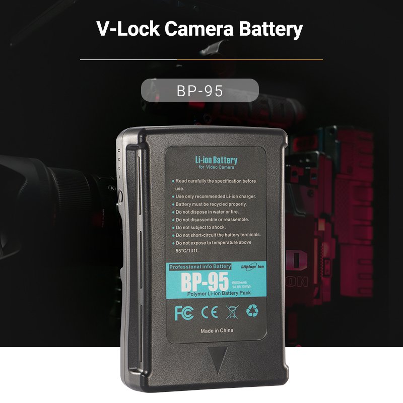 Camera Accessories Lithium Batteries 160Wh BP95 Rechargeable Batteries V-lock V Lock Mount Battery Plate