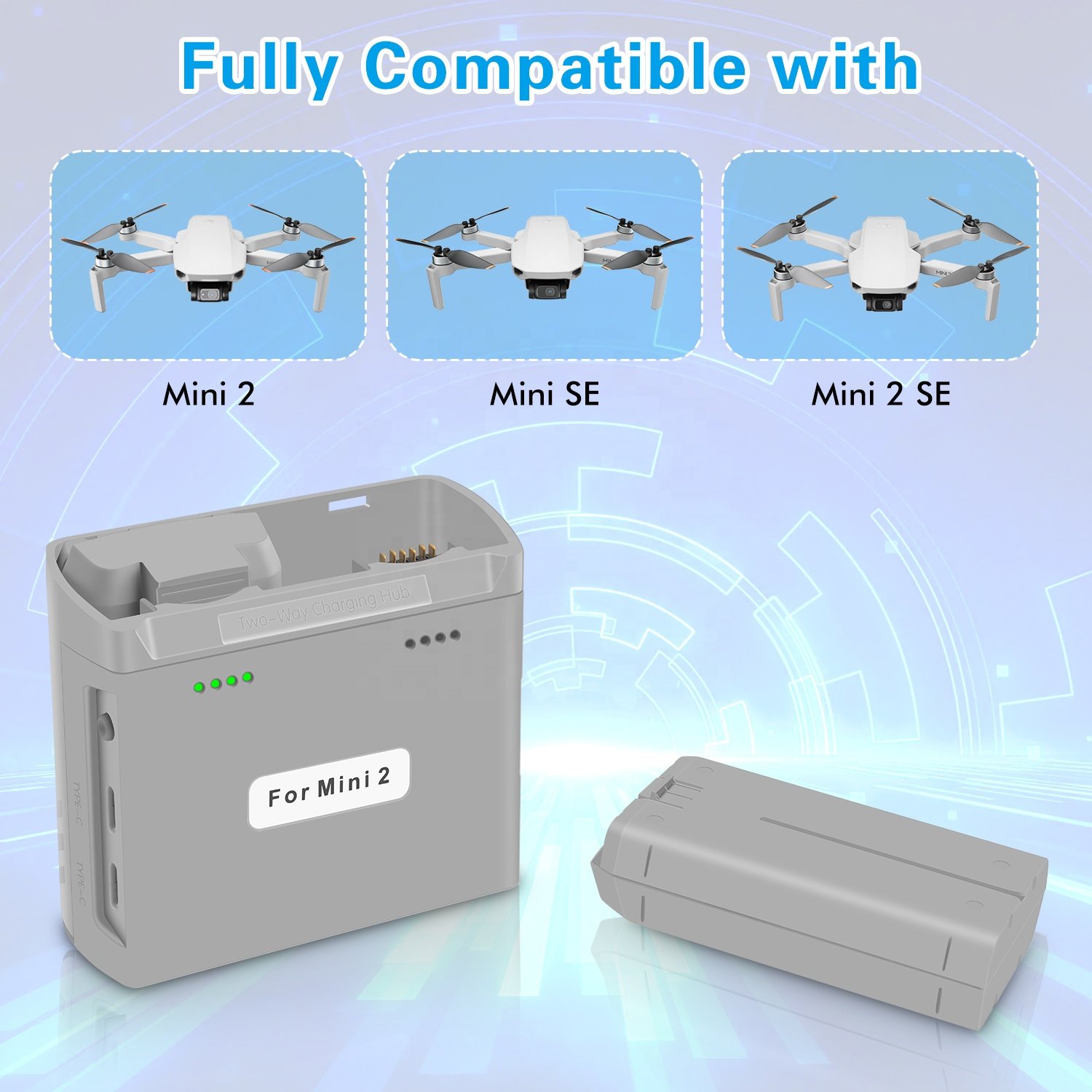 2-Way Battery Charger Hub For dji Mini 4K/Mini SE /Mini 2SE/ Mini2 Battery Bidirectional Charging Manager Power Bank Accessories