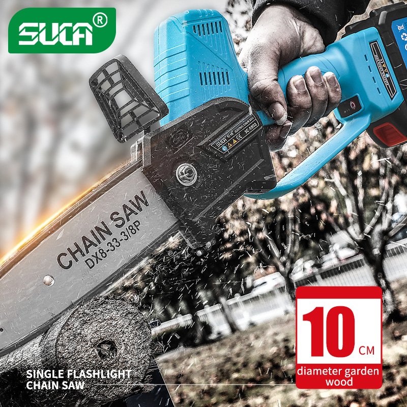 Professional 21V Wood Cutter Saw Cordless Lithiuum Battery Chain Saw Portable Electric Chainsaw with Accessories