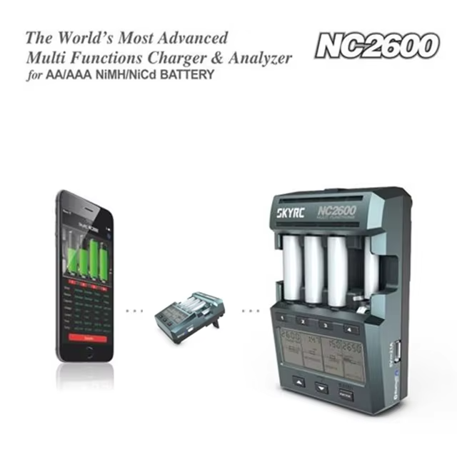 NC2600 Bluet00th Smart Fast Charger Discharger Refresh Analyzer for AA/AAA Battery RC FPV Racing Drone RC Quadcopter Parts