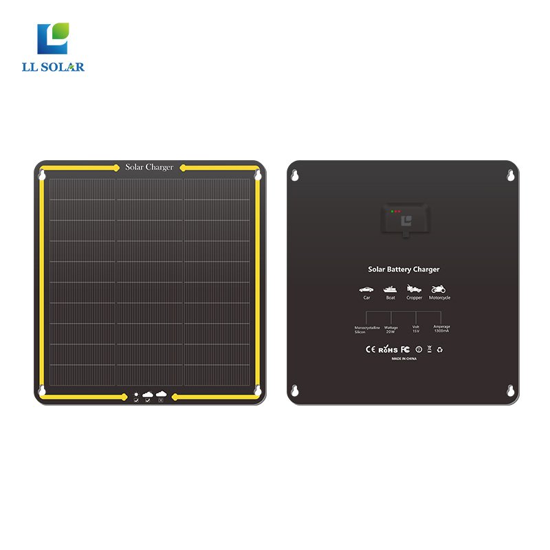 12V 15W Solar Car Battery Maintainer Trickle Charger, Portable Solar Panel Charging Kit for RV, Car, Boats, Truck, Camper, RV