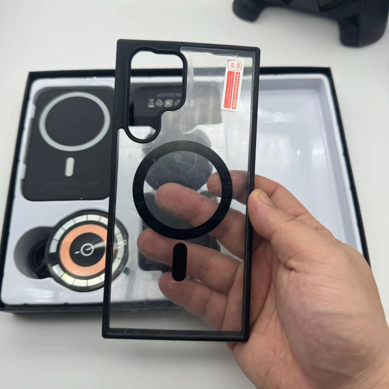 S24u Mobile phone accessories set with case and power bank PD 35W wall charger for sanxing 6in1 Wireless Magnetic Charger