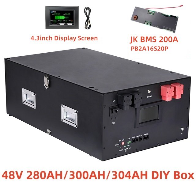 Huaxu Lifepo4 Battery 15kwh Customized 24V 48V 230AH 280AH 16s Diy JK 200A BMS Lifepo4 Battery Box Empty Battery Box Lifepo4