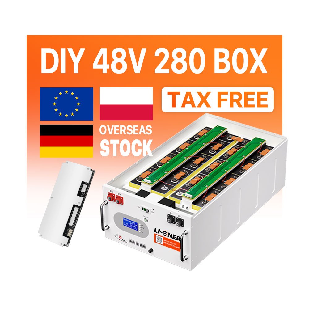 DIY 16s 51.2V 280Ah 300Ah BOX 200A BMS Lithium Battery Case Pack Accessories RS485 CAN For Lifepo4 Battery Easy Installation
