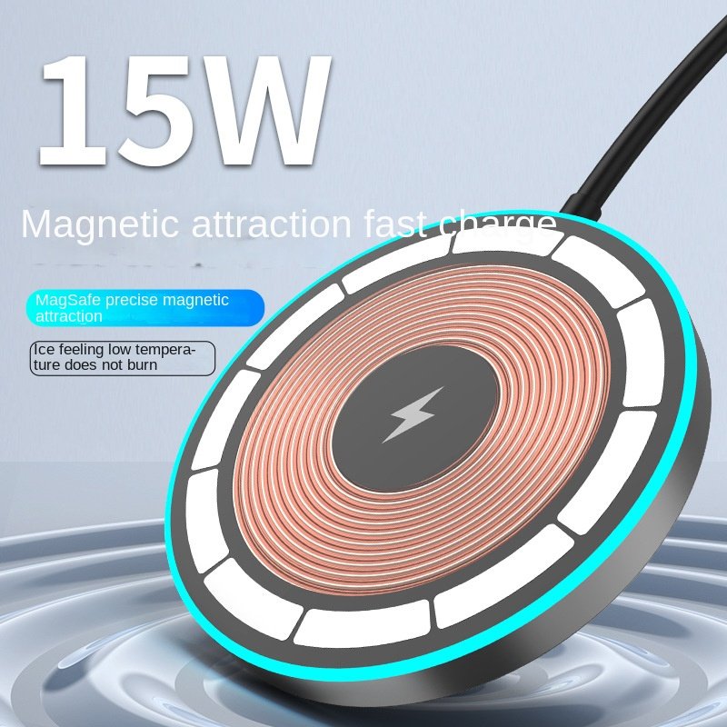 Cross-border Transparent Magnetic Wireless Charger for 14PD Fast Charge Cyberpunk 15Wmagsafe