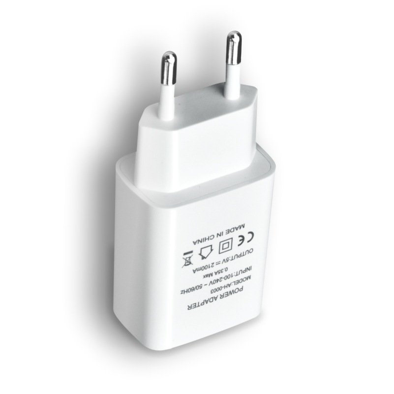 European CE Certified 5V/2A Fast Charging USB Head Mobile Phone Charger with Overvoltage Protection Wholesale Earphone Accessory