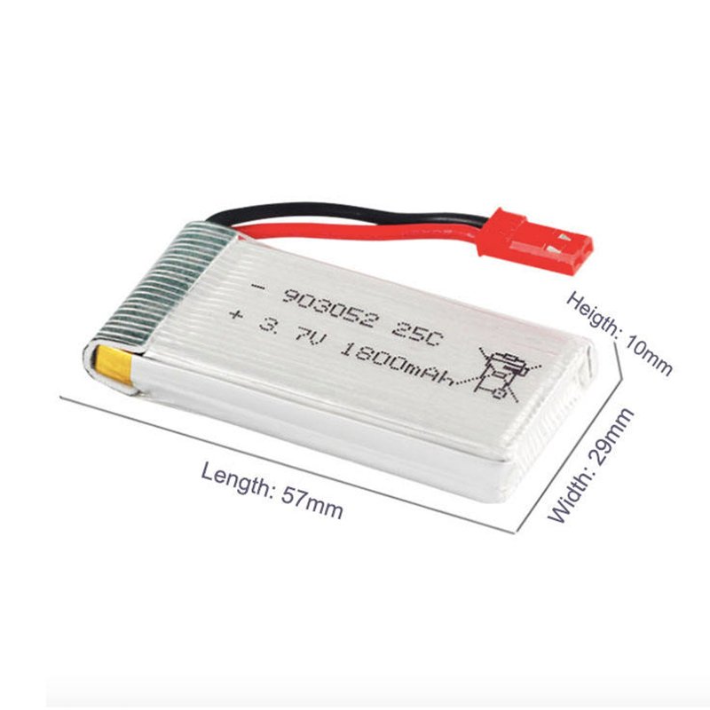 RC Drone Backup Battery Lipo Lithium Polymer Battery Pack Mini Size 903052 1800mAh 3.7V LCO Toys Battery