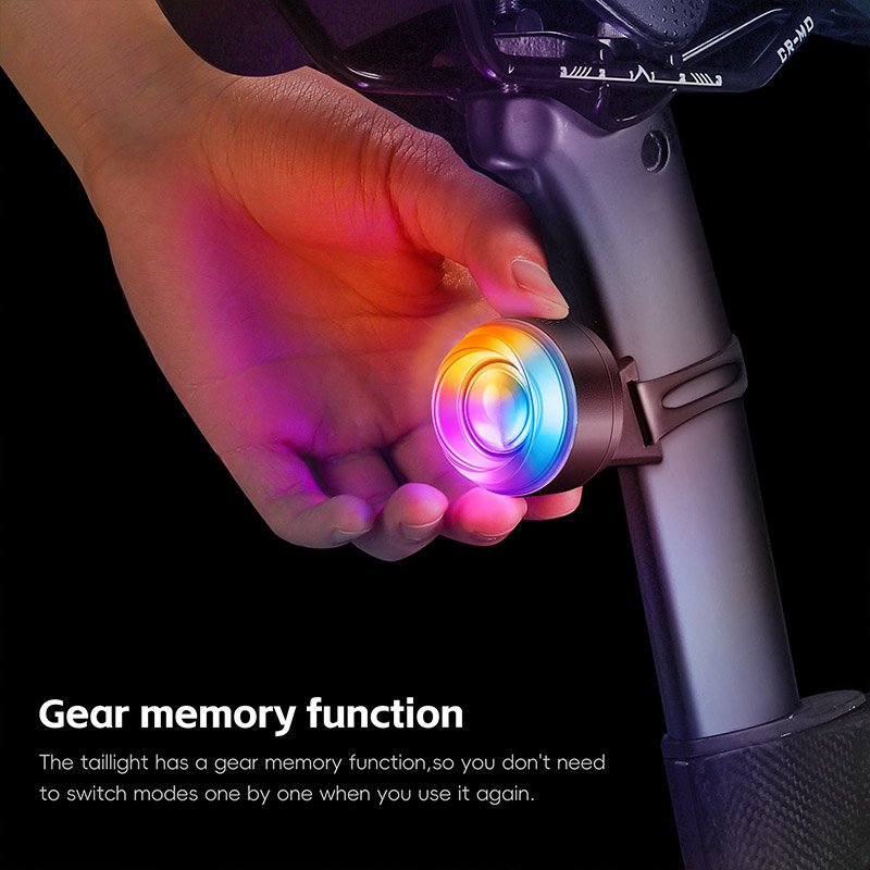 WEST BIKING Smart Bicycle Taillight Induction Brake light Colorful Cycling Rear light Light Curved Taillight Bike Accessories