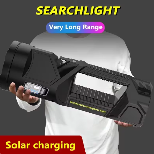 Hot Long-Range Brightest Holding High-Power Solar Light Abs Body Power Usb Rechargeable Led Torches Light Tactical Flashlights
