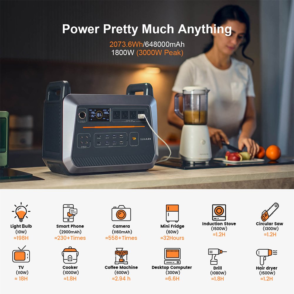 Solar Portable Power Stations 1500W 2000W 3000W 5000W Outdoor Lifepo4 Solar Generator For Camping