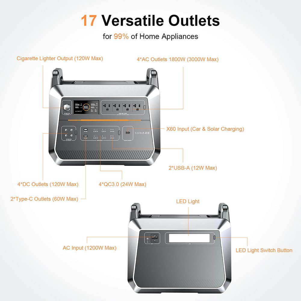 Solar Portable Power Stations 1500W 2000W 3000W 5000W Outdoor Lifepo4 Solar Generator For Camping