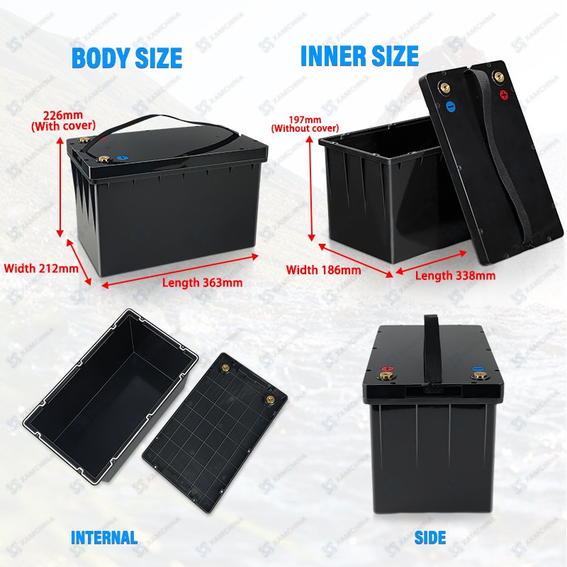 Customized XAM-L4-200A Manufacturer Wholesale 12v 250ah Abs 121h Black Plastic Lithium Battery Case For Lifepo4 Battery