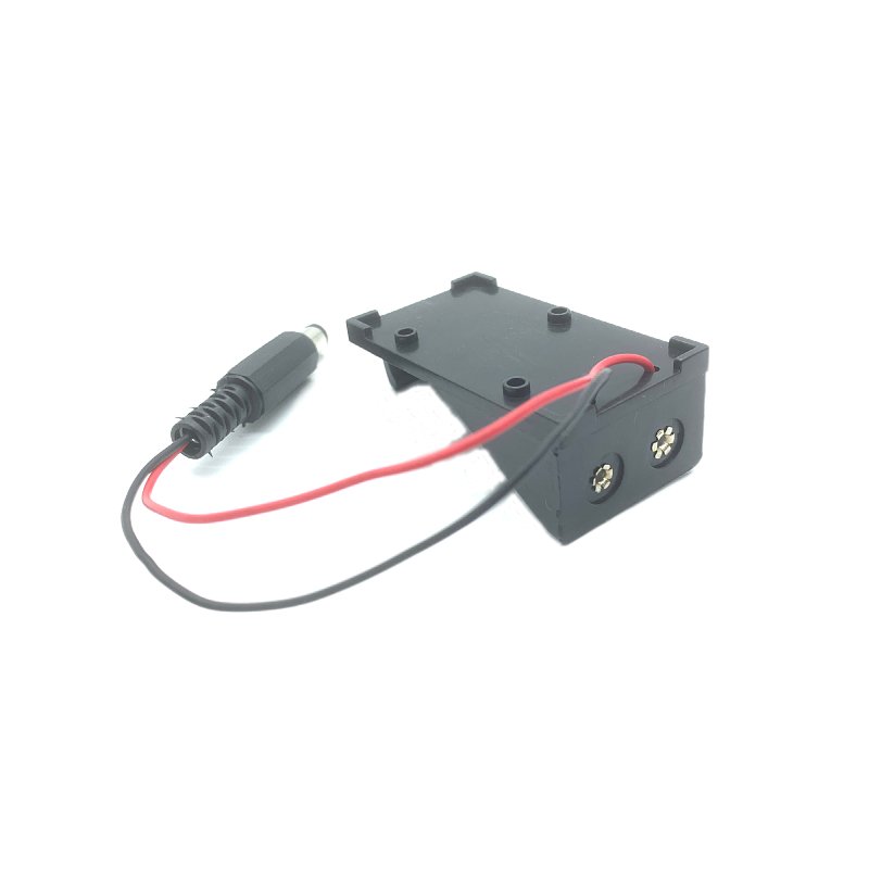9v Battery Case Plastic Single Battery Storage Holder Black Box 9v With Wires Male DC Plug 6F22 9v Battery Holder