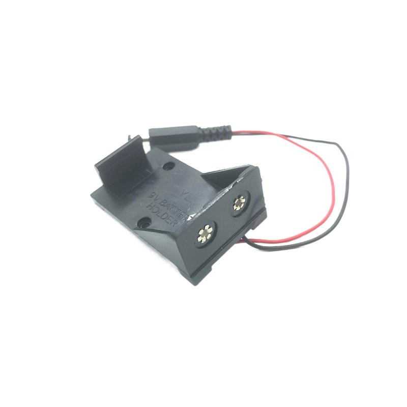 9v Battery Case Plastic Single Battery Storage Holder Black Box 9v With Wires Male DC Plug 6F22 9v Battery Holder