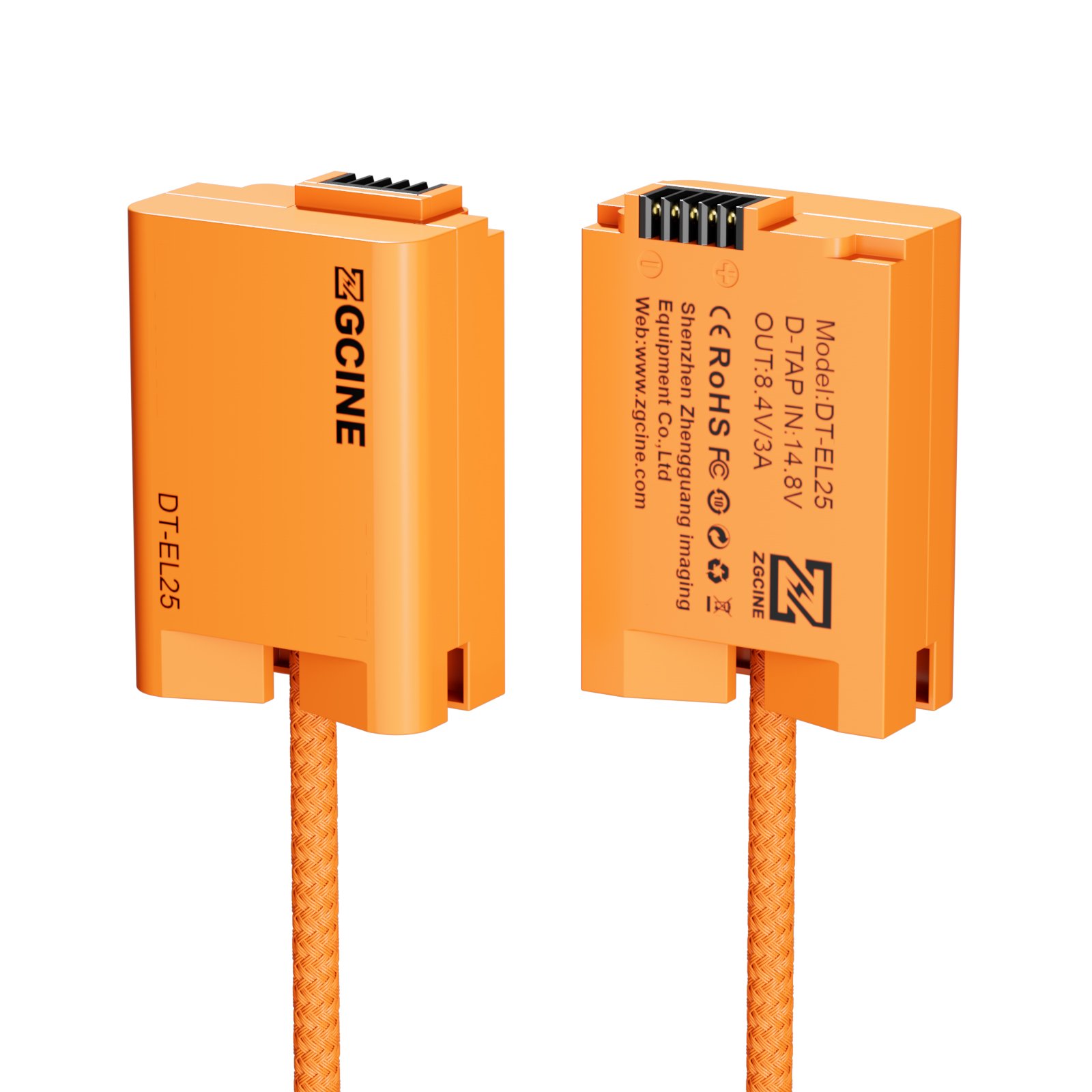 ZGCINE DT-EL25 D-Tap to EN-EL25 Dummy Battery Cable 180° Adjustable EN-EL25 Dummy Battery Cable