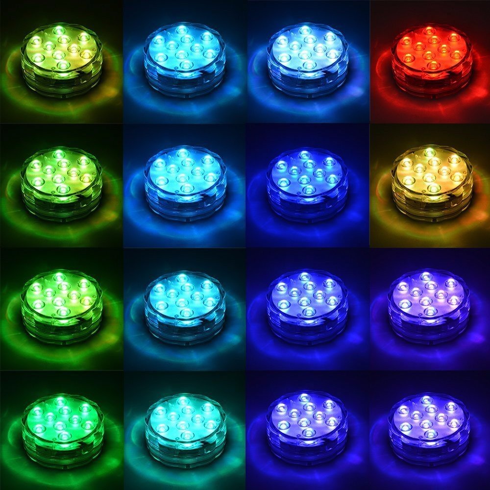 led pool decoration color lights underwater swimming submersible Inground Pool accessories Lighting battery powered with remote