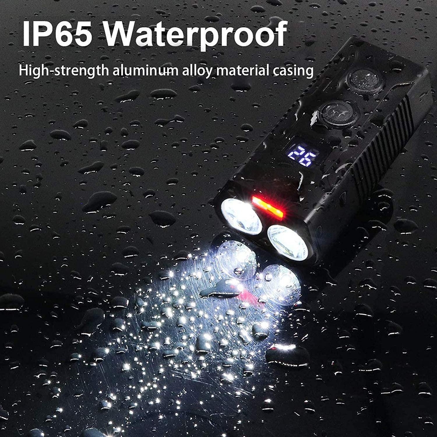 Hot Sale Multiple Modes Bicycle Light Front and Back with Power Display USB Rechargeable Bike Light Kit
