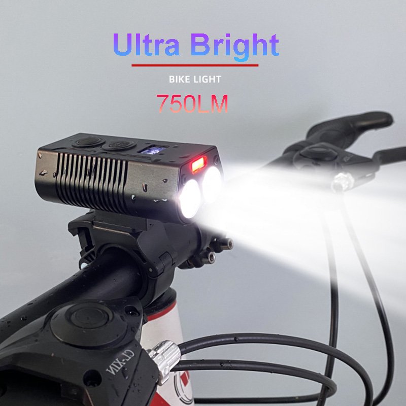 Hot Sale Multiple Modes Bicycle Light Front and Back with Power Display USB Rechargeable Bike Light Kit