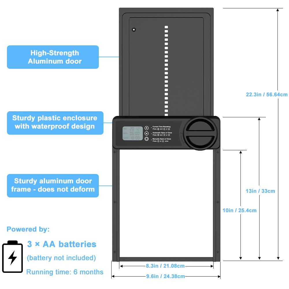 2024 newst Chicken coop Anti-Pinch door battery Operated with LCD display Chicken coop door