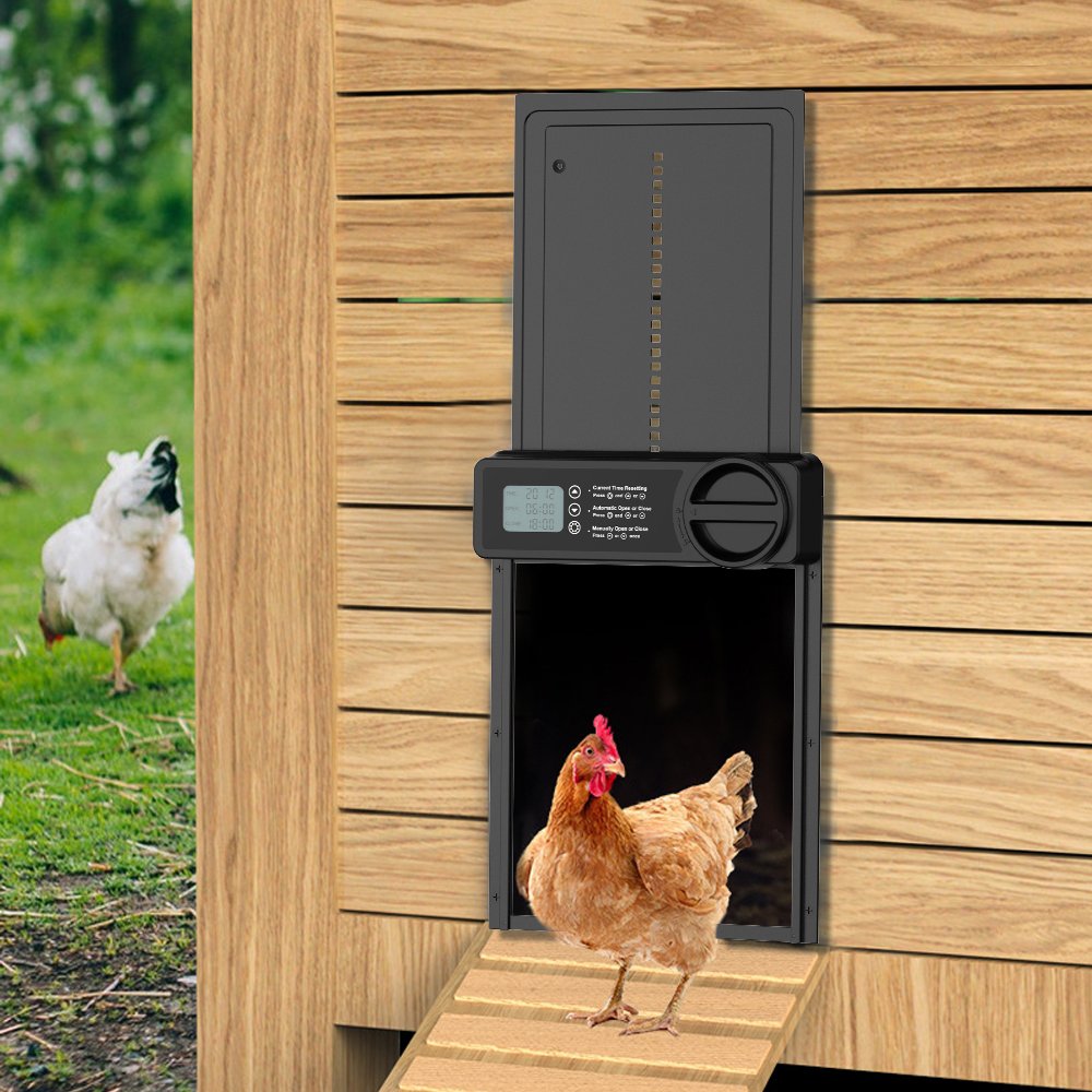 2024 newst Chicken coop Anti-Pinch door battery Operated with LCD display Chicken coop door