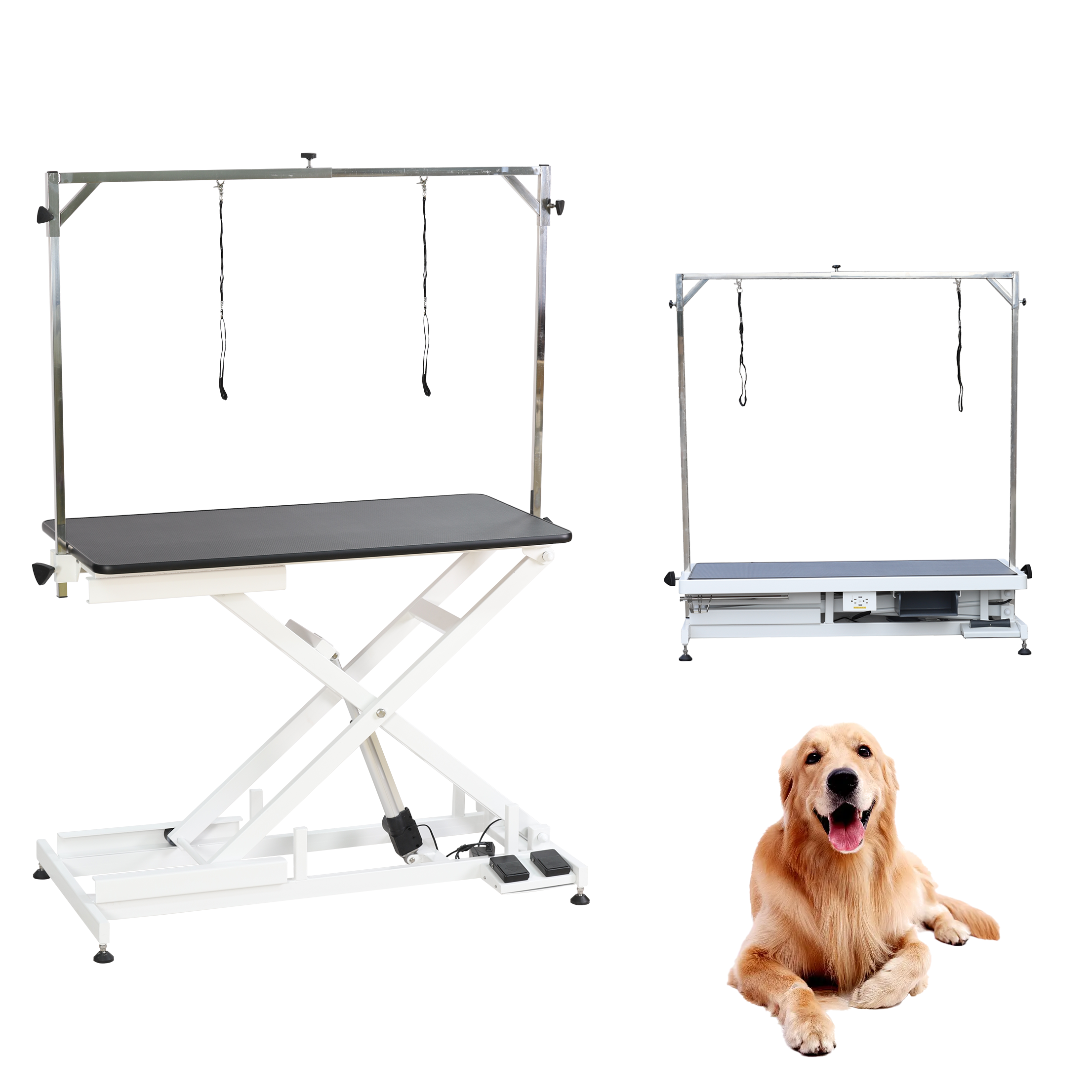 Aeolus Electric Pet Grooming Table economic Grooming Double Arm foot control Height Adjustable pet shop Dog Table
