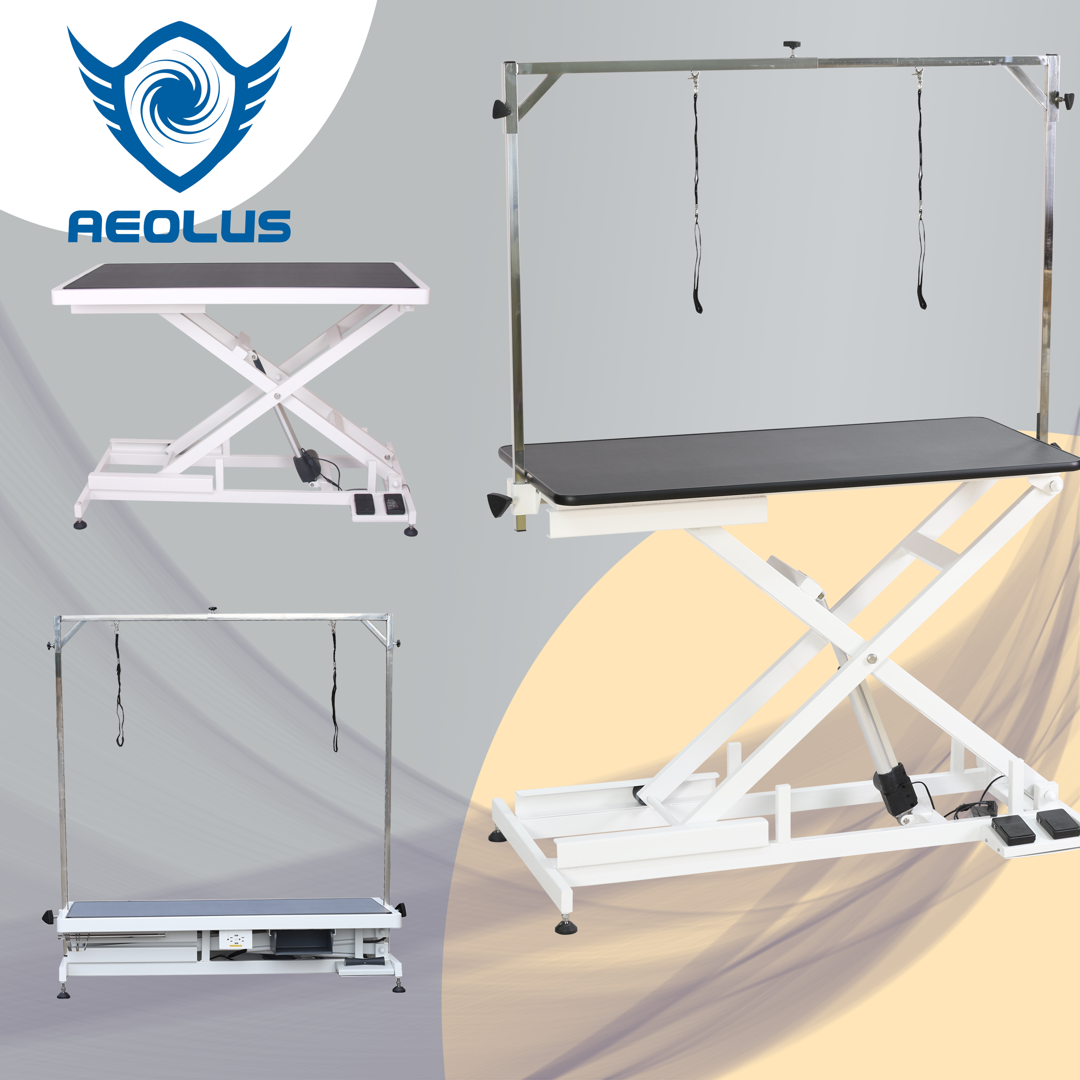 Aeolus Electric Pet Grooming Table economic Grooming Double Arm foot control Height Adjustable pet shop Dog Table