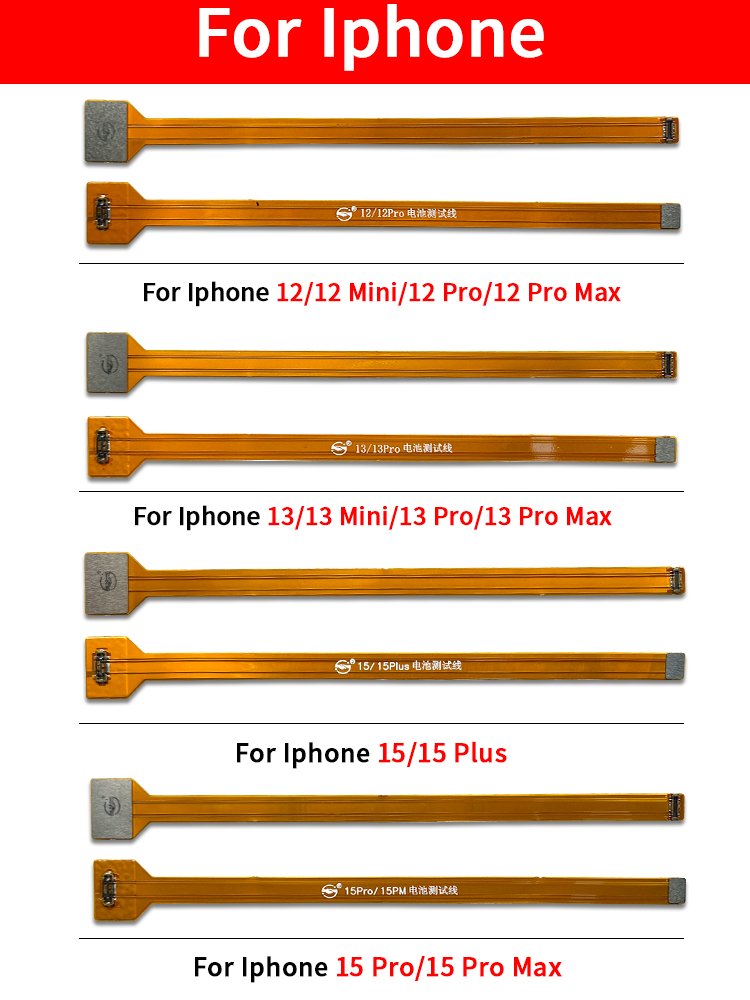 Battery Extension Test Flex Cable For Iphone 15 14 13 12 11 Pro Max Mini X XR XS Max 8 7 6 6S Plus Battery Test Repair Tool