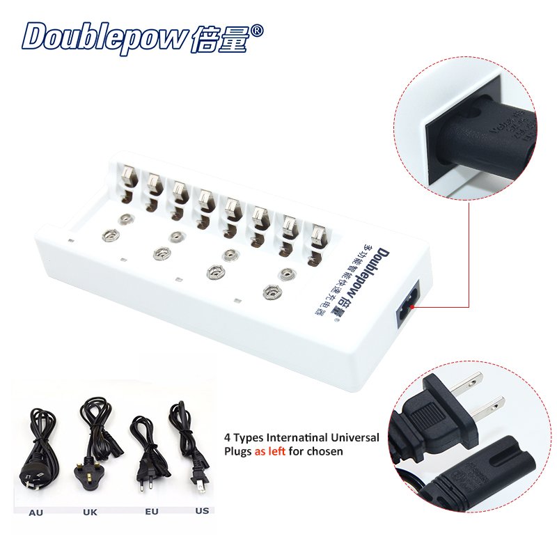 Doublepow K08 Fast Charger 9V 1.2V Rechargeable Battery Accessories 1.2V AA AAA Nicd Nimh battery charger for Camera Users
