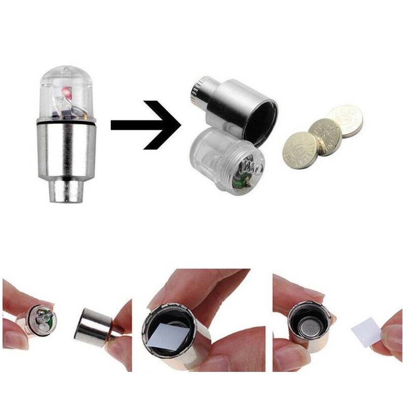 Car Led Lights Wheel Tire Valve Cycling Lantern Hub Tyre Lamp Car Tire Decoration Accessories