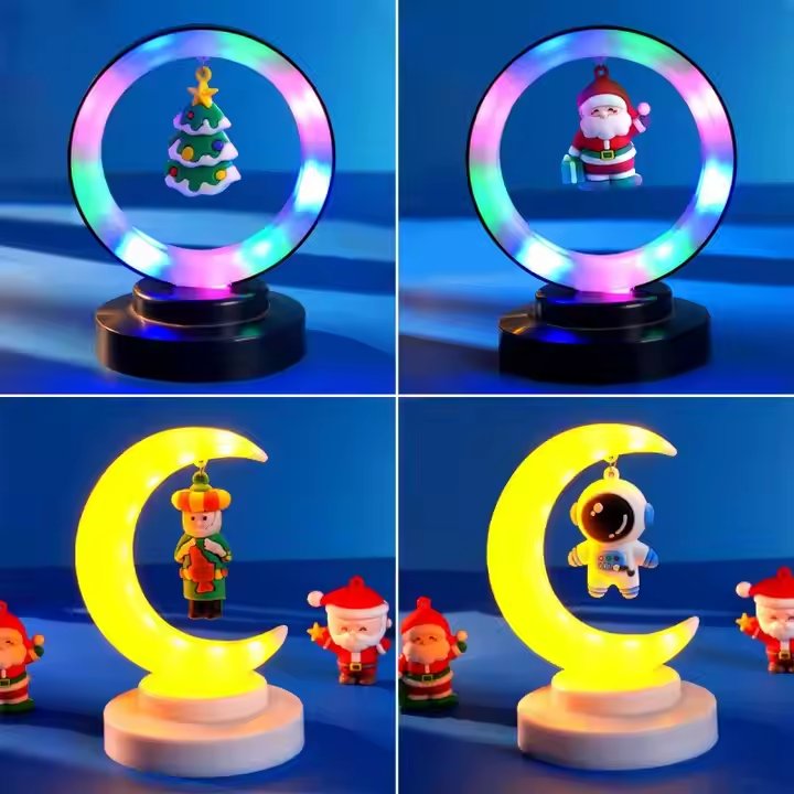 Christmas Led Night Light Santa Claus Moon Gift Atmosphere Light Indoor Moon Glow Home Navidad Christmas Decoration Accessories