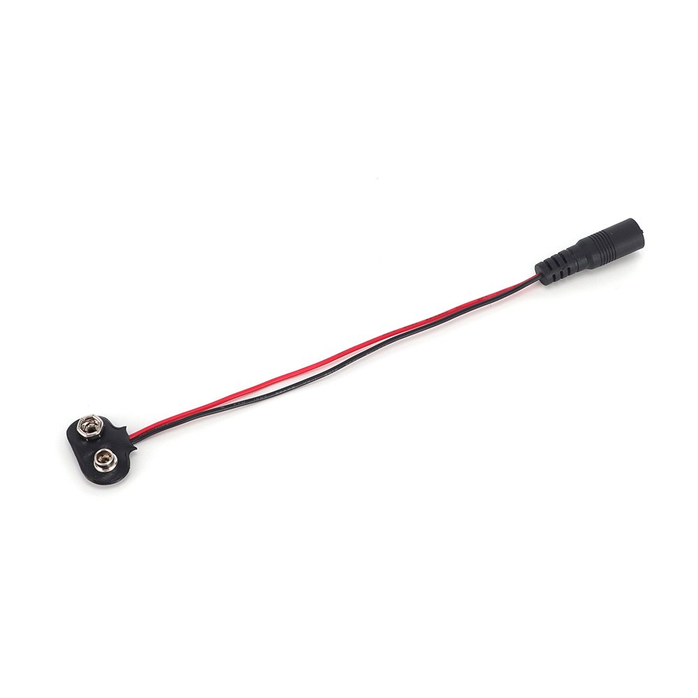 9V Black Leather Battery Button DC Female 5.5*2.1