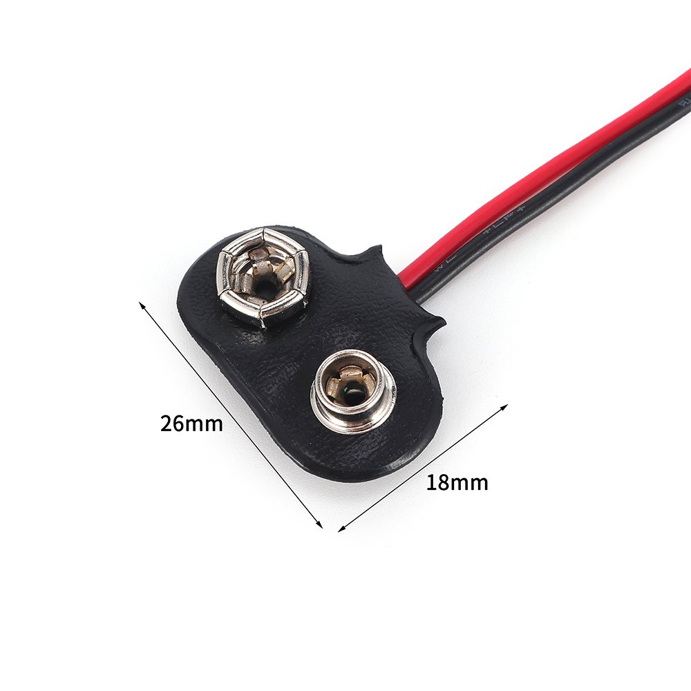 9V Black Leather Battery Button DC Female 5.5*2.1