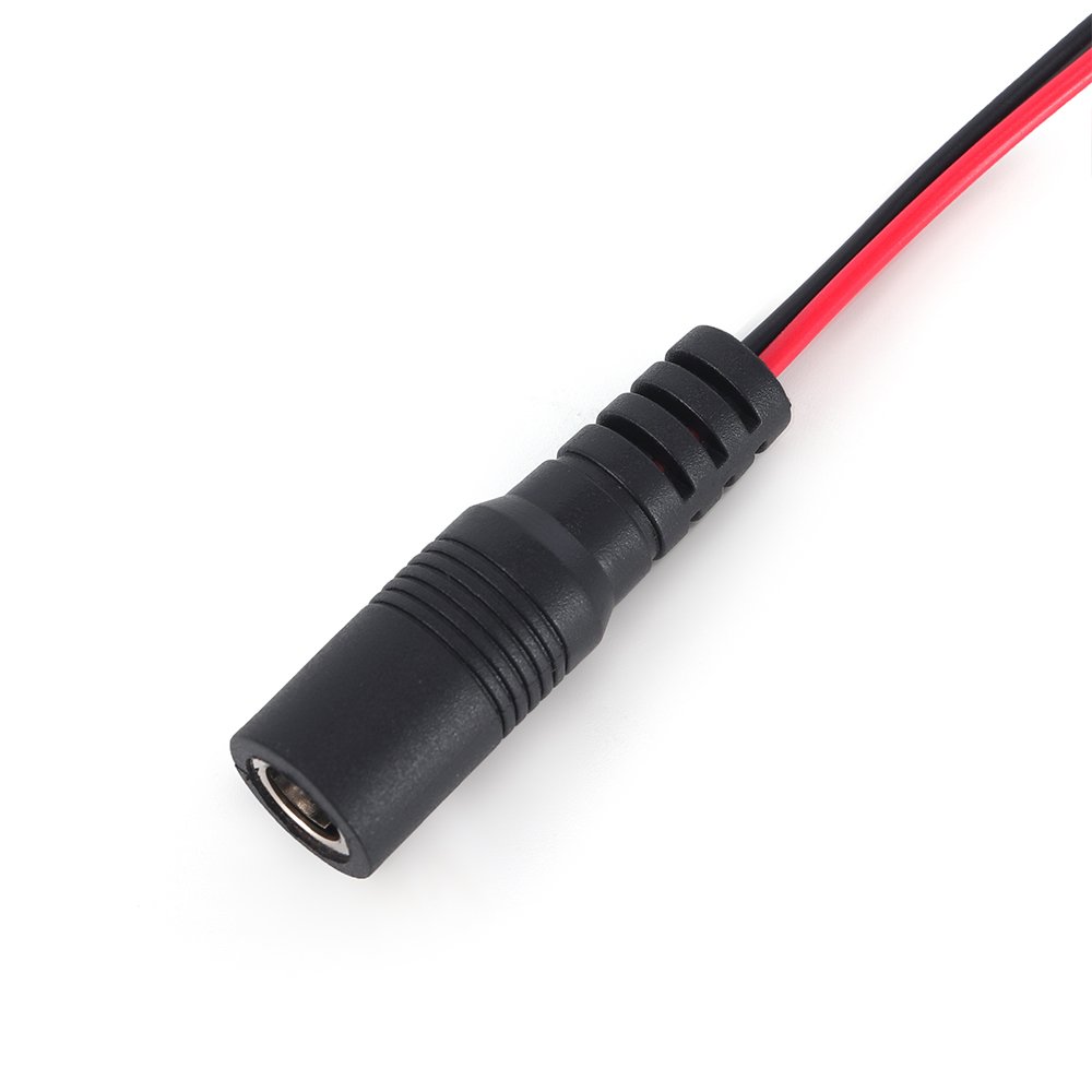 9V Black Leather Battery Button DC Female 5.5*2.1