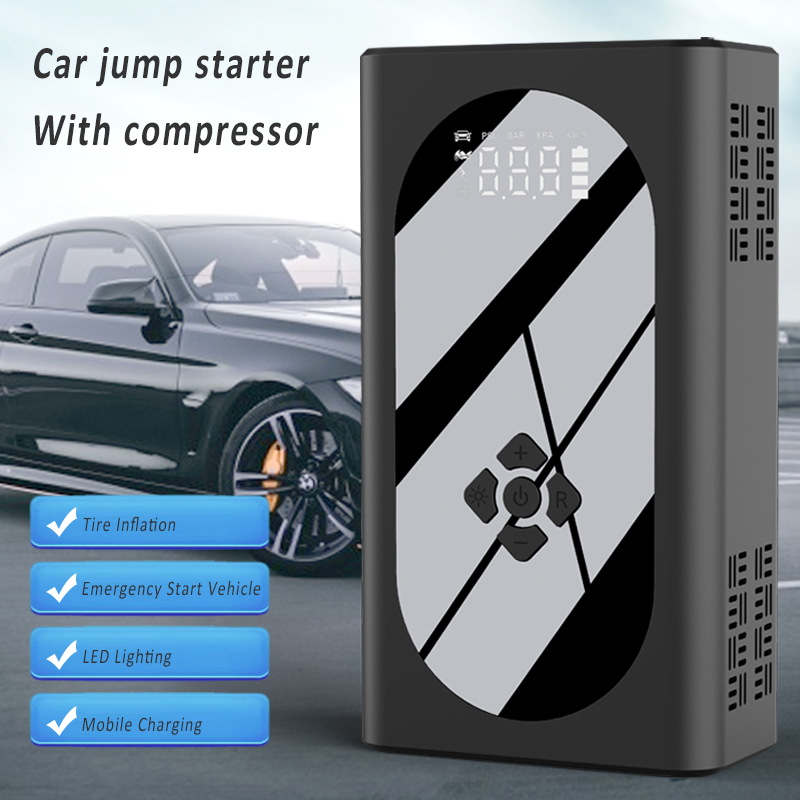 2024 Popular Emergency Jump Starter With 150PSI Air Compressor Lithium Ion Car Battery Car Jump Starter With Air Pump