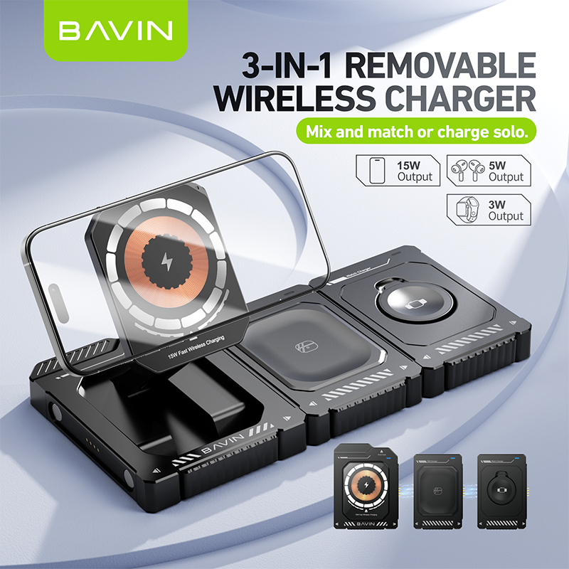 BAVIN PC2032 15W portable mobile phone universal wireless charging fast smart wireless Charger