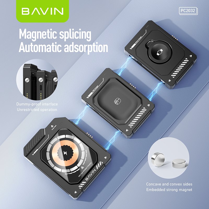BAVIN PC2032 15W portable mobile phone universal wireless charging fast smart wireless Charger