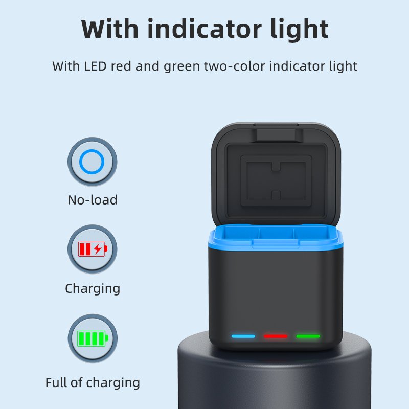 Professional Mini Camera 3 Slot Battery Charger Case Hero 9 10 11 Type C 2.4A Fast Quick battery charger for Gopro accessories