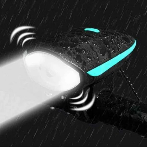 Night Riding Bicycle Bell Flashlight Bike Horn Light Headlight Cycling Multifunction Bright Electric Loud Horn Bell Lamp