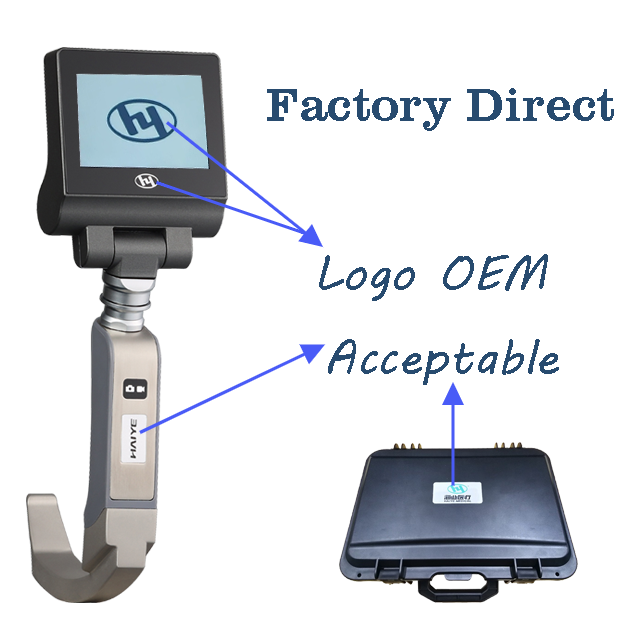 Haiye Handheld Video Laryngoscope Mcgrath alike Video Laryngoscope Set Portable HD VideoLaryngoscope with 4 blades