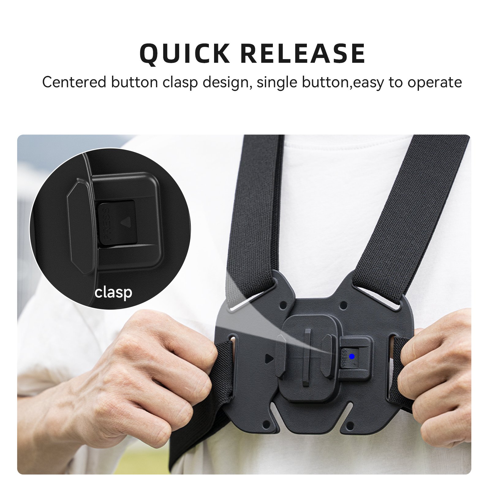 Telesin Hot Sell Action Camera accessories for Gopro 13 12 11 10 9 Adjustable High Elastic Density Harness Chest Strap Mount