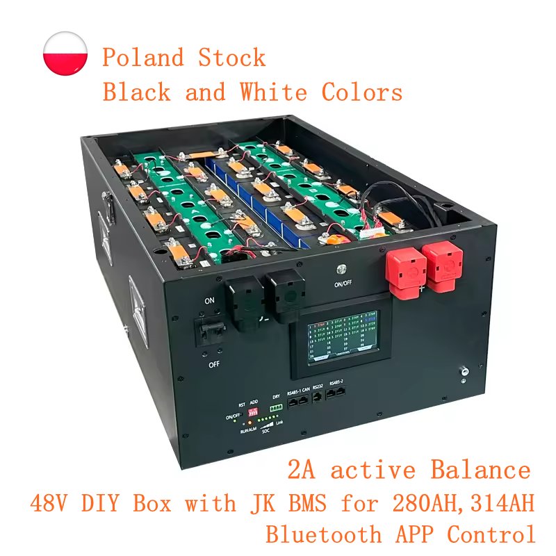 EU Stock diy batterie box 48v 300ah jk bms box diy 280ah 48v battery case LiFePo4 battery storage box