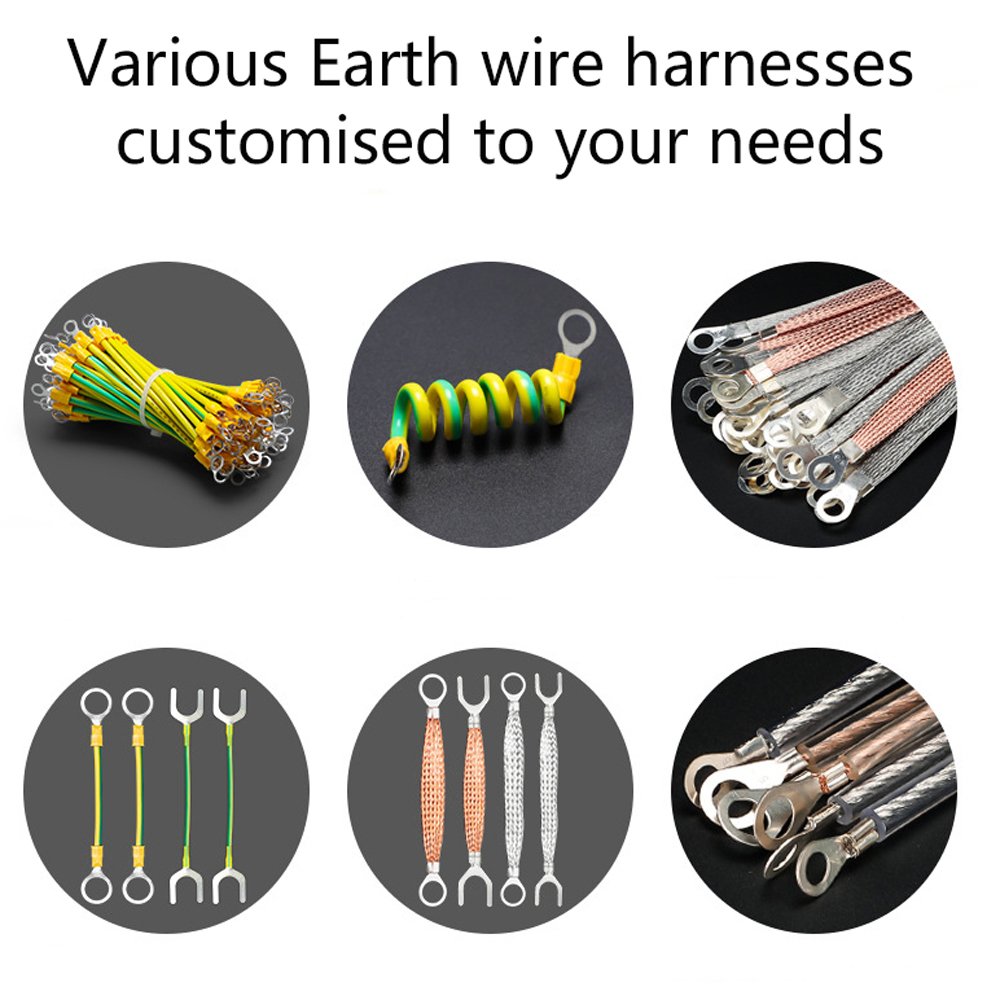 Battery Inverter Cable 8 6 4 2 Awg Stranded Copper Wire Connector With Ground Jumper Cable For Car Rv Boat Starter Solar