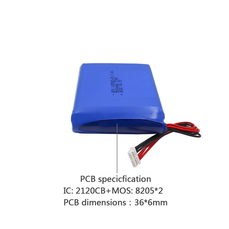 China Polymer Lithium-ion Cell Manufacturer Custom Air Cleaner Battery UFX 105565-2S 5000mAh 7.4V Rechargeable Li-po Battery