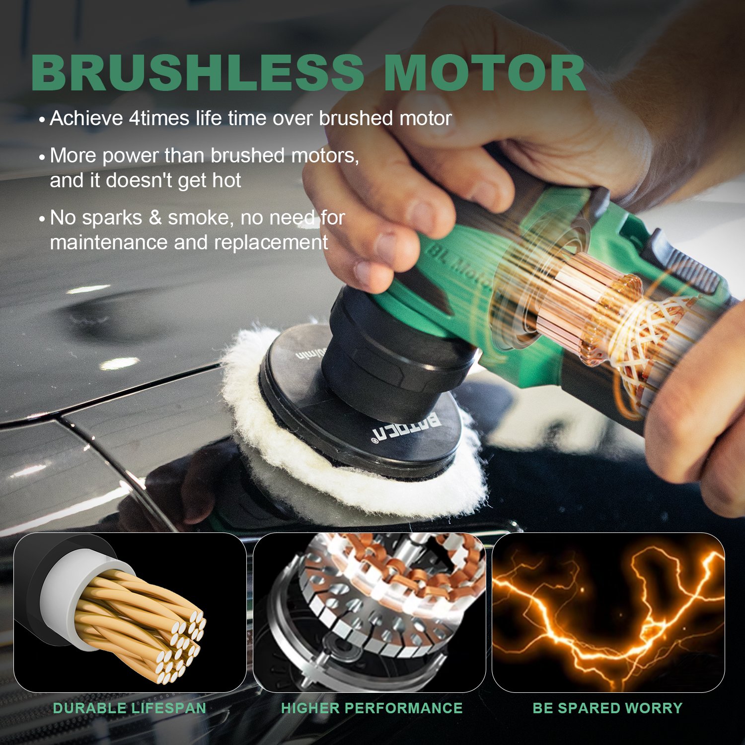 Customized 1-3 inch mini nano orbital rotary polisher 12 V 2.5 Ah cordless nano Dual Action Rotary Cordless Battery polisher