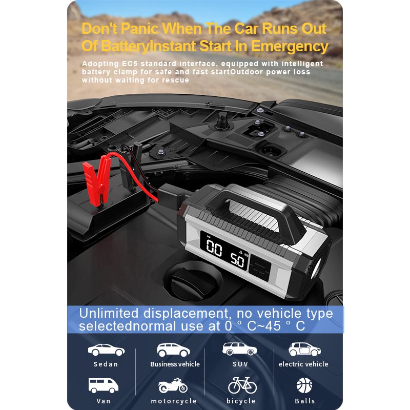 150W Multi-Function Portable Lithium Battery Car Jump Starter 12V 24V