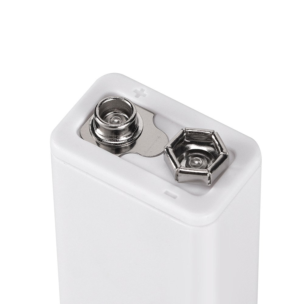 9V White Lithium Battery Case with TYPE-C Charging Port ABS Plastic Material Essential Battery Accessory