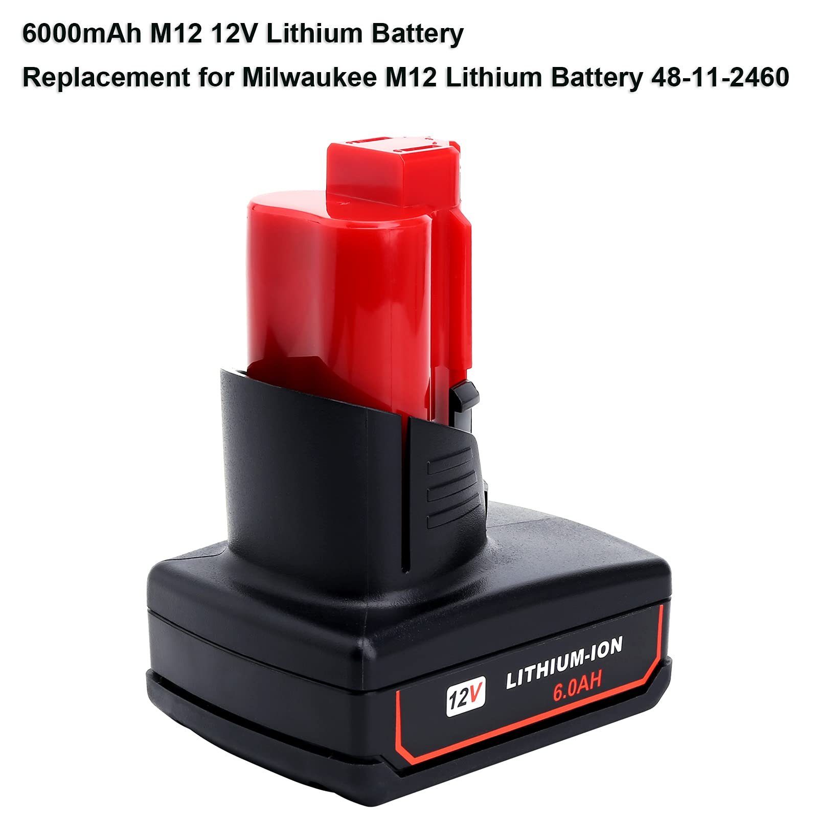 Milwaukee M12 battery 2Ah 6Ah Power Tools Battery Replacement for Milwaukee Electric Drill M12 48-11-2401 48-11-2420