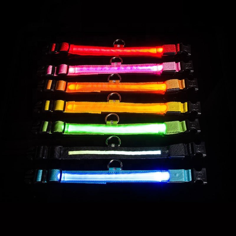 Factory Wholesale Light Up Dog Collar Manufacturers Customized Nylon Led Dog Collar