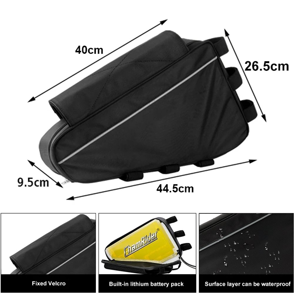 36V 48V 60V 72V E-BIKE Electric Bicycle Triangle Battery Bag Black Bicycle Frame Triangle Bags